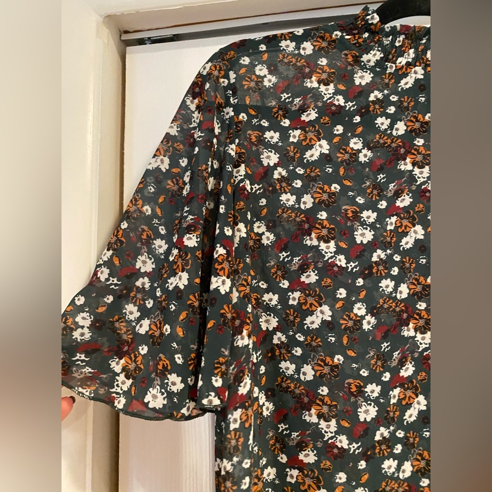 High neck floral blouse